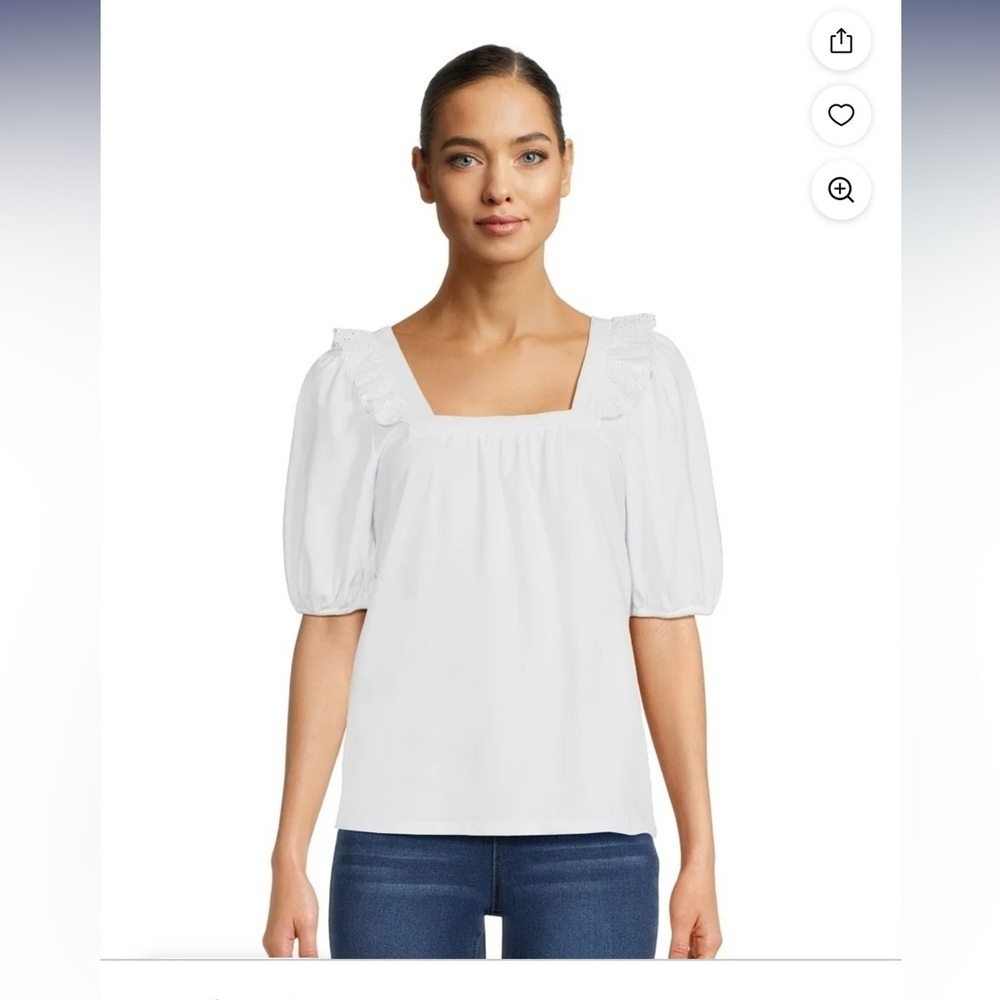 The Pioneer Woman White Puff Sleeve Shirt